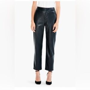 NIC + ZOE Black Faux Leather Women’s Pants High Rise Ankle Straight Leg Sz 2